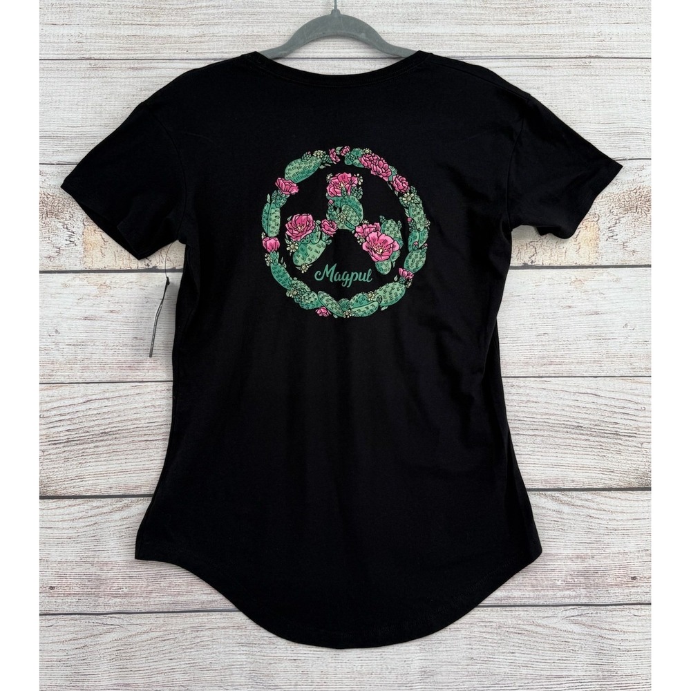 Magpul‎ Prickly Pear Icon T-Shirt Women Small Black Short Sleeve Graphic Tee